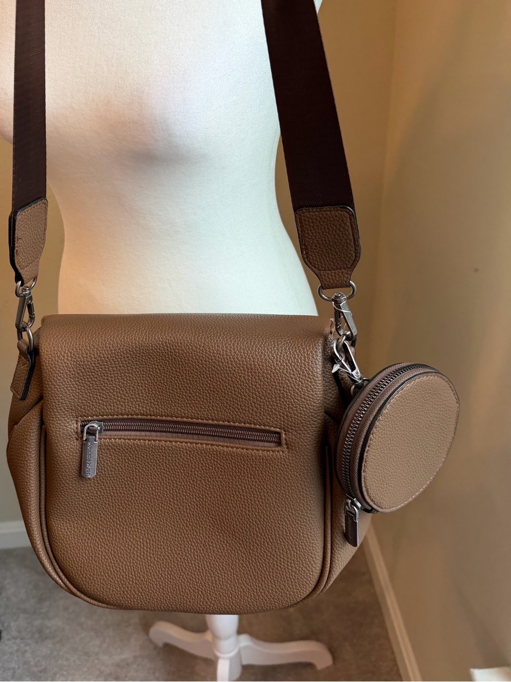 🤎Montana West Leather Brown Crossbody Bag. Like new/ NWOT - Picture 11 of 15